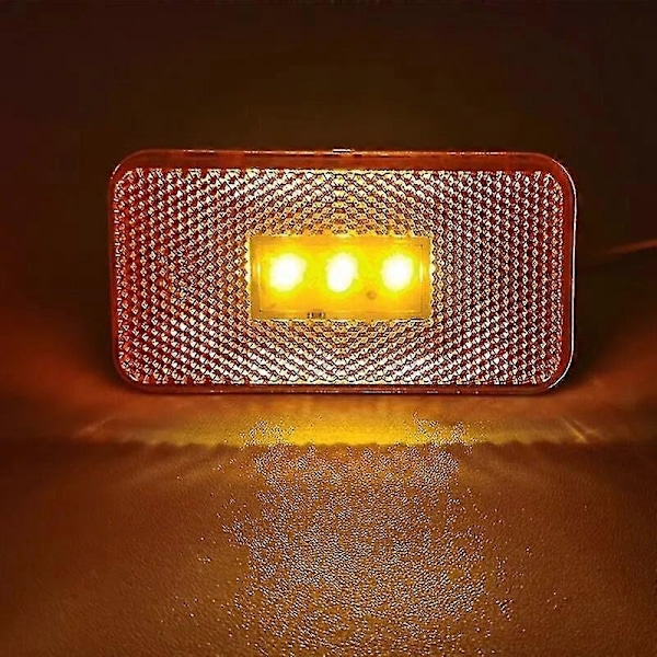 24v Gule LED-lys Kompatible med Scania sidemarkeringslys Tung lastbil Kompatibel med Scania positionslys lastbil karosseridele - WELLNGS 8 lights with plug