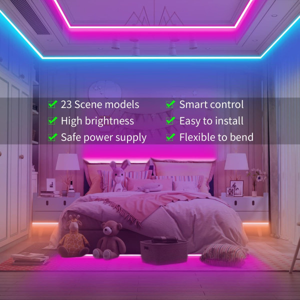 20m LED-valot Bluetooth Rgb-valot Led-nauhavalot-WELLNGS