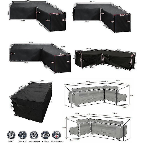 75 storlekar Vattentät Utomhus Patio Trädgårdsmöbler Överdrag Regn Snö Stolsöverdrag Tw-WELLNGS 155*95*68cm