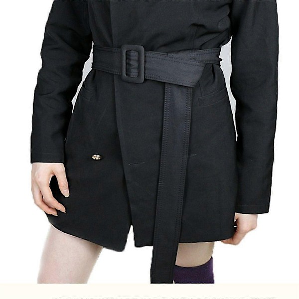 Dambälte med Spänne Bred Trenchcoat Ersättningsbälte för Dekorationer-WELLNGS Caramel cloth button