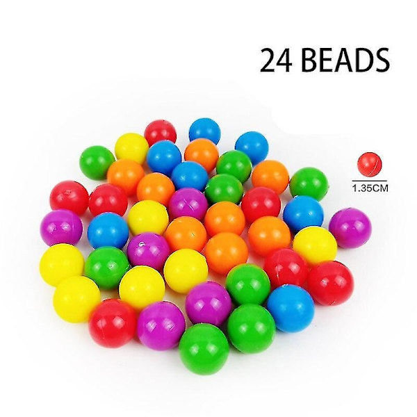 Regnbue Ball Matching Leke Fargerik Morsom Puslespill Sjakkbrett Spill med 80 stk Fargede Perler Intelligent Hjerne Spill Utdanningsleke - WELLNGS 24 beads