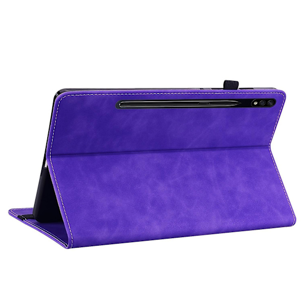 for Samsung Galaxy Tab S9+ PU Læder Tablet Etui Lynlås Lomme Kortspor Pung Stativ Cover-Lilla-WELLNGS Purple