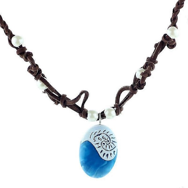 Aikuisten Lasten Prinsessa Vaiana Moana Puku Mekko Kaulakorulla Peruukki Tyttöjen Halloween Juhlat Moana Mekko Puku Roolileikki-WELLNGS Costume necklace 10t