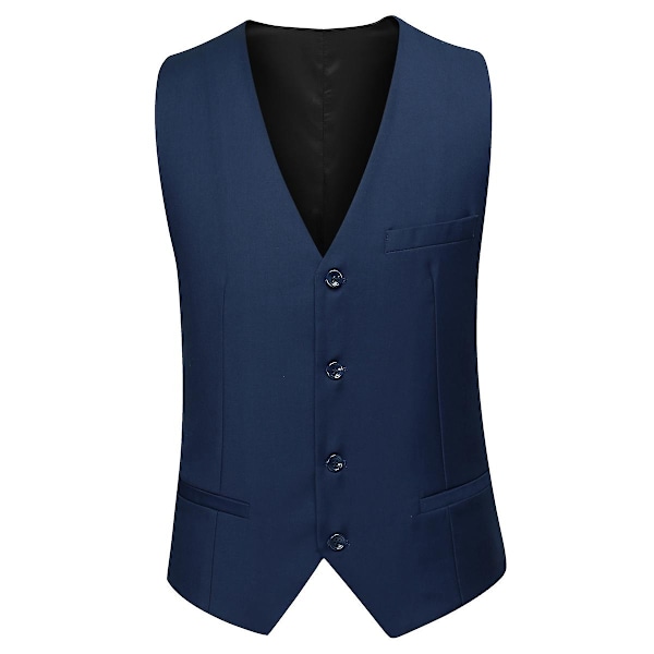 Yunclos Herre 3-delt Elegant Gentleman Business Slim Fit Dragt Sæt-WELLNGS Black M
