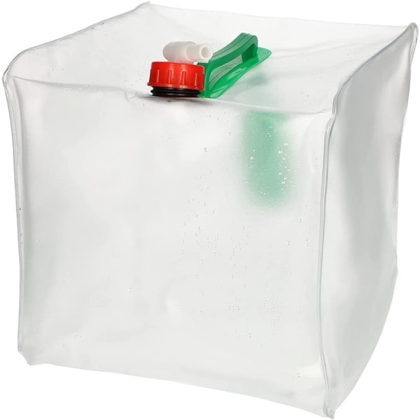 4-pack - 10L hopfällbar vattenburk med kran/vattenpåse - Vattengenomskinlig-WELLNGS Transparent 4-Pack