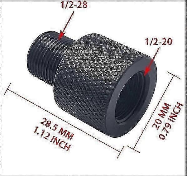 1/2-20 UNF til 1/2-28 UNEF Barrel End Gevind Adapter Hun til Han - WELLNGS