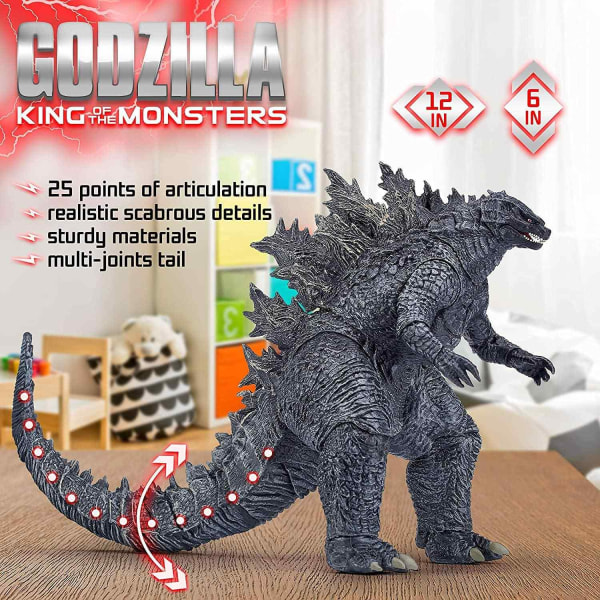 King of The Monsters Leksak - Godzilla Actionfigur - Dinosaurie-WELLNGS grey