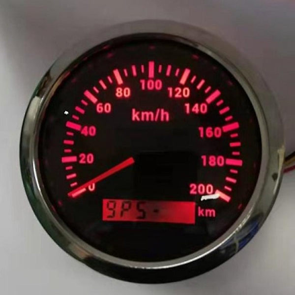 85mm 200KM/H GPS-nopeusmittari 9-32V punaisella taustavalolla, sopii kaikenlaisiin -WELLNGS
