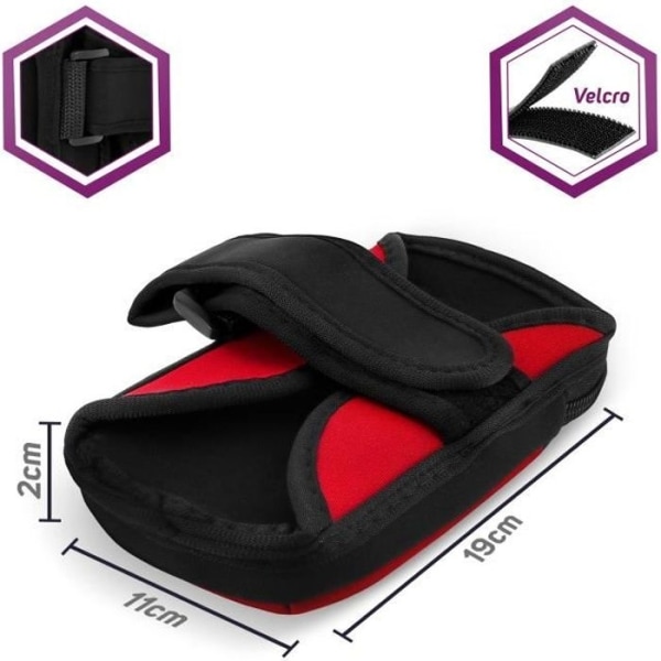 Universal urheilukäsivarsinauha-älypuhelimet ultraohut vedenpitävä neopreeni + tasku punainen-WELLNGS