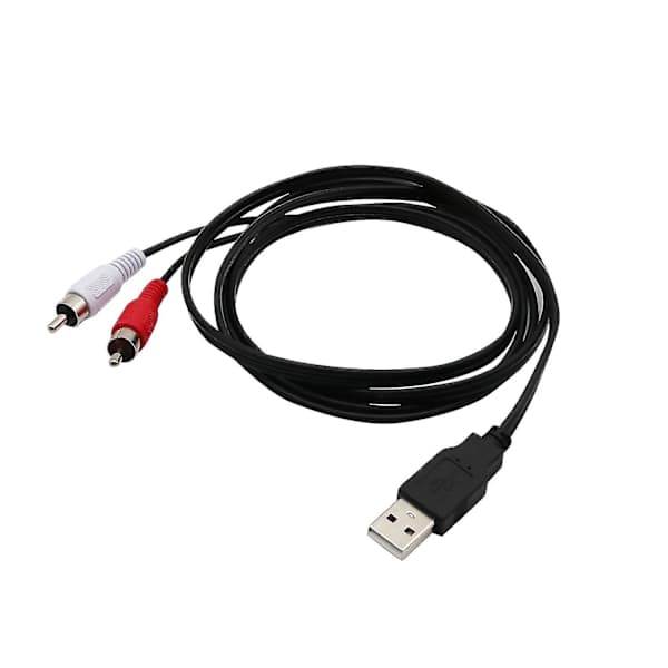 15m USB A hane till 2 RCA hane AV-kabel för PC/TV extra ljud/videoadapter