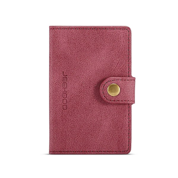 Kompatibel med iPhone 12 / 12 Pro JEEHOOD Retro Magnetisk Avtakbart Beskyttelsesdeksel med Lommebok & Kortspor & Holder-WELLNGS Red