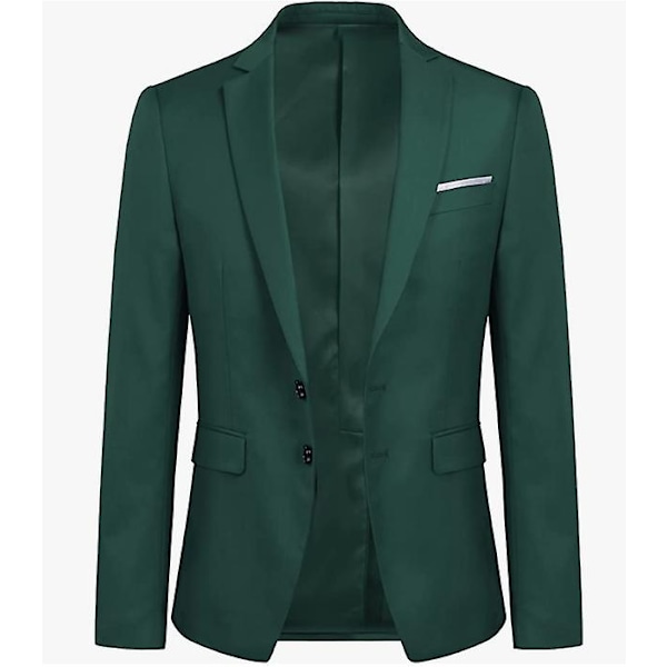 Allthemen Miesten Business Blazer Yksivärinen Slim Fit Takki-WELLNGS Green XL