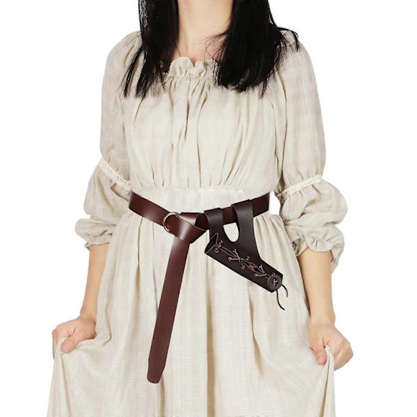Renessanssivyö Miekka Tikarit Sammakko Kotelo Nahat Miekka Kotelot Halloween Ritari Merirosvo Merirosvo Soturi Puku Lahja vyö tuppi ruskea-WELLNGS belt scabbard brown