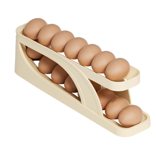 Dobbeltlags rullende eggdispenser sparer plass Egg oppbevaringsstativ for hjemmekjøkken-WELLNGS 2PCS