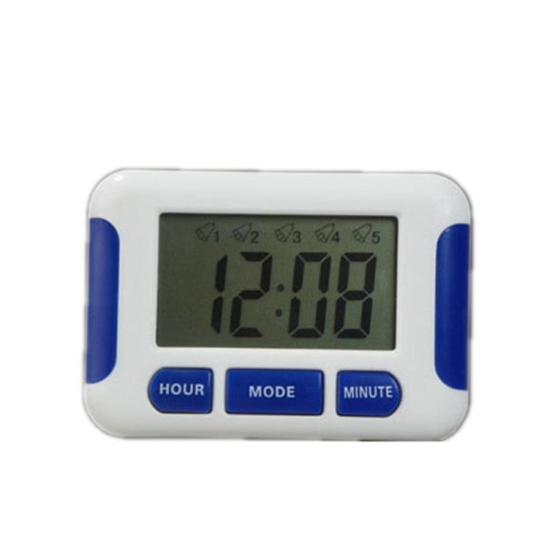 Timer 8*5.6*2.2cm, Multi-alarm medisinpåminnelse, opptil 8 daglige alarmer og timer, essensielt verktøy for folk