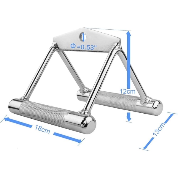 Parallellt handtag, fitness & kabeldrag - roddhandtag massivt stål, kabeldraghandtag