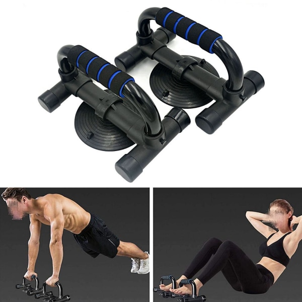 Push-up håndtak sklisikre, push up barer laget av solid metall, pushup håndtak blå