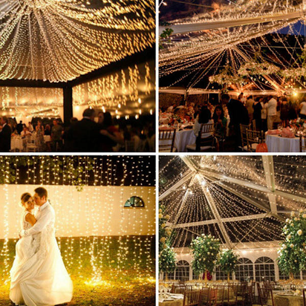 100M 600 LED Lyslenke Utendørs Karneval Bryllup Innendørs Hagebelysning warm white 100M-600 LED lights