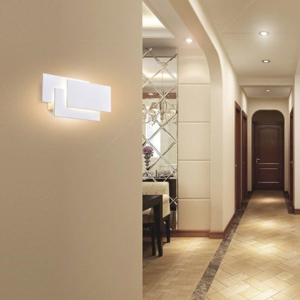 Vägglampa inomhus, modern LED-vägglampa vit 24 W, IP20, ej dimbar,