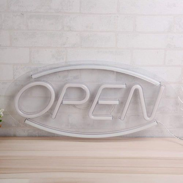 LED Open Neon Skyltar Öppna Ord Neon Nattljus för Rum Dekor Ljuslampa