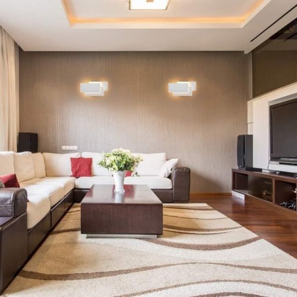 Vägglampa inomhus, modern LED-vägglampa vit 24 W, IP20, ej dimbar,