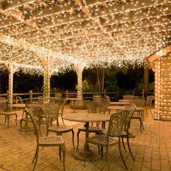 100M 600 LED Lyslenke Utendørs Karneval Bryllup Innendørs Hagebelysning warm white 100M-600 LED lights