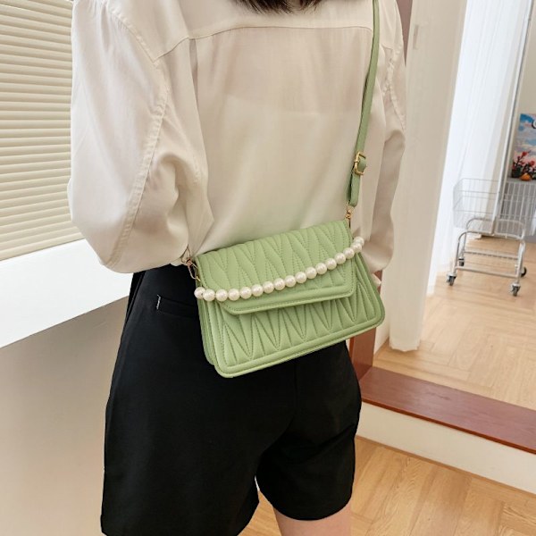 Pärlkedja handväska messenger bag liten fyrkantig väska damväska