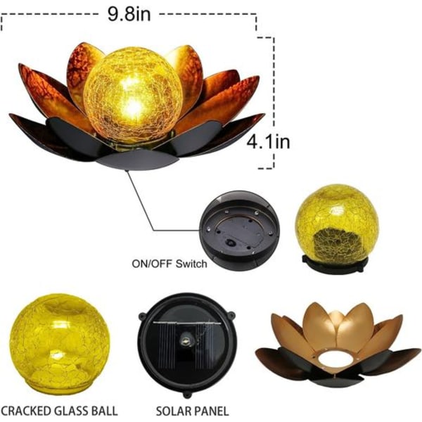 Hagesollampe Dekorasjon Sol Lotus LED Sol Lotus Lampe Lotus Sol