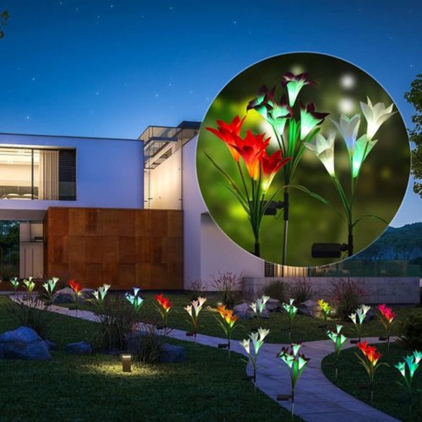 Kpl Solar Lights Keinotekoiset liljakukat Aurinkovalot Outdoor aurinkolamput