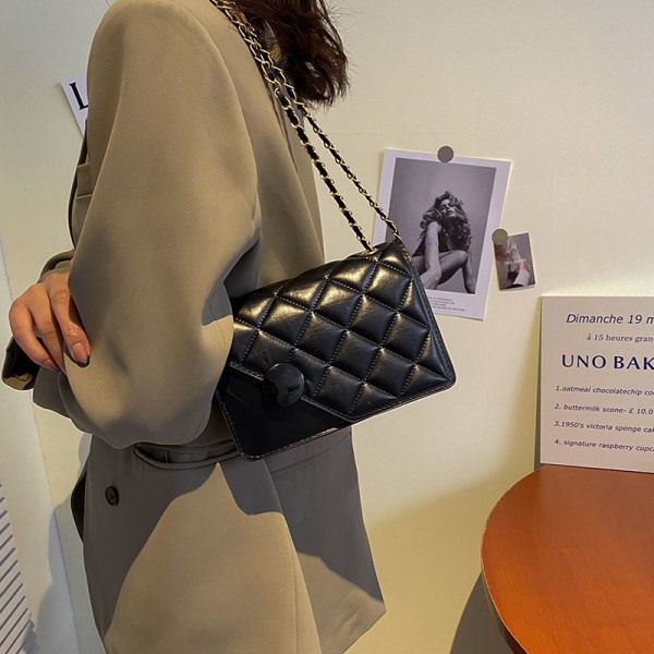 Pieni neliönmuotoinen naisten käsilaukku vinoneliö, yksi olkapää diagonaalinen pieni laukku