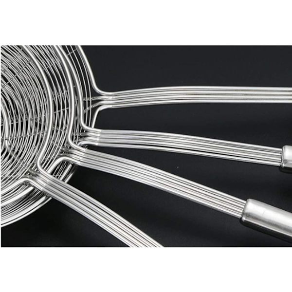 Rostfritt stål kökstrådsskummare med nät sil slitsad matsked för stekt pasta storlek S 47Ã 20Ã 5cm silver.