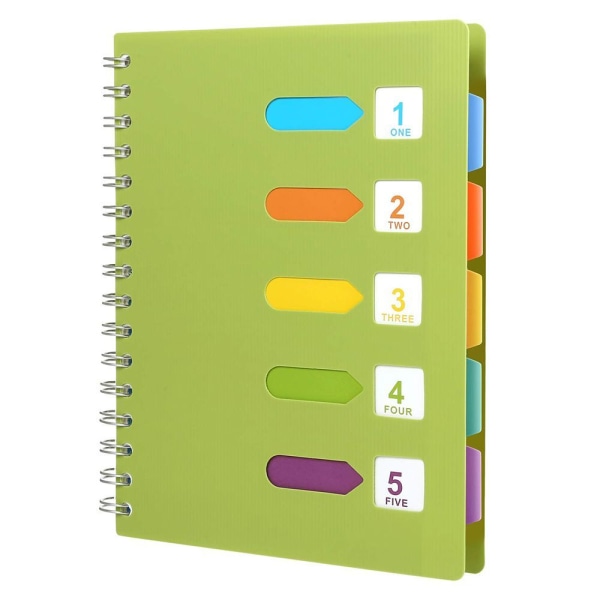 Notebook Index A5 ringpärm fodrad dagbok Anteckningsblock Spiral Notebook (240