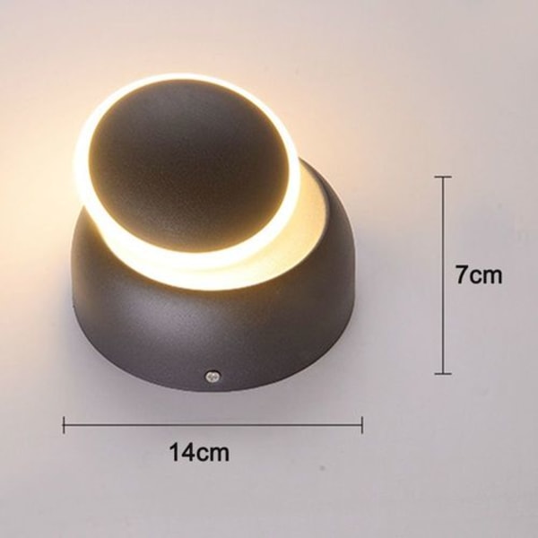Væglampe 360 graders roterende moderne LED-lys til sort