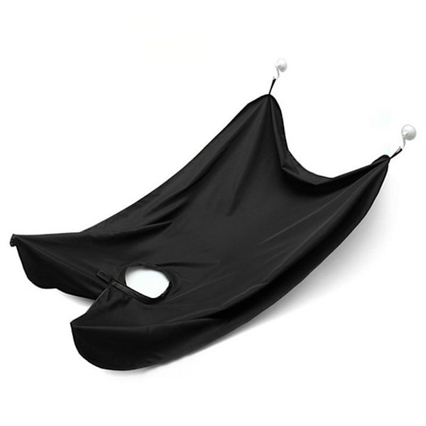 Rakhyvelförkläde för män, skäggrakning, transparent sugkopp, rakhyvelförkläde, skäggtrimningsförkläde, skäggstylingförkläde Black (transparent suction cup)