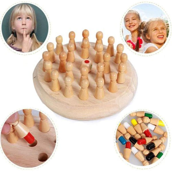 Oulensy Barn Party Spel Trä Minne Match Stick Schack Spel Kul Block