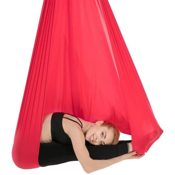 1M X 2.8M Anti-Gravity Yoga Swing Hængekøje Aerial Inversion Strop Rød