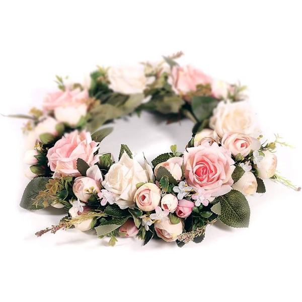 Kunstig peonkrans, kunstig silkeblomsterkrans - Hjem /