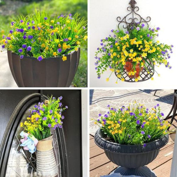 Kunstige blomster udendørs blandet farve UV-bestandig udendørs