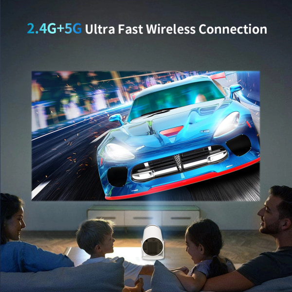 Projektor 4k Android 11 Dual Wifi6 200 Bt5.0 1080p 1280*720p Hvid