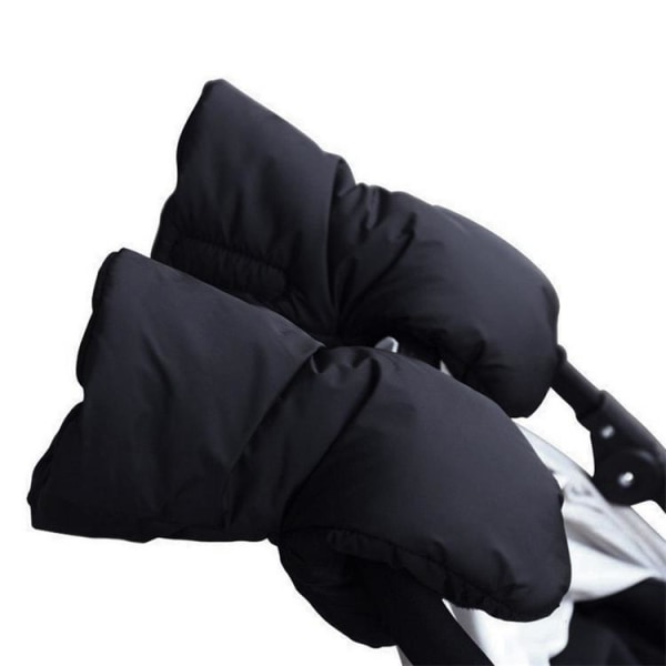 Rattareiden käsisuoja, talven vedenpitävät pakkasnestekäsineet, erityisen paksut baby varusteet, käsienlämmitin (musta)