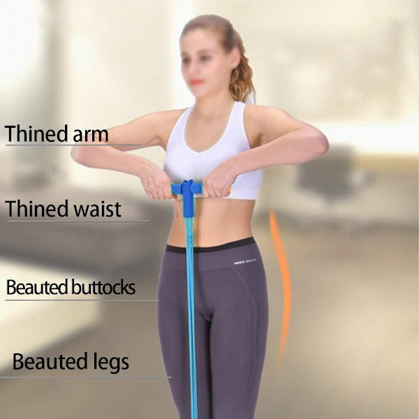 Pedalmotståndsband, elastiskt sit-up-band, 4-rörs dragrep,