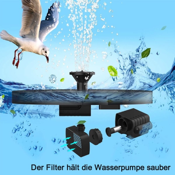 Solcellsfontän, solcellsfontän dammpump solcell för utomhusbruk med 4