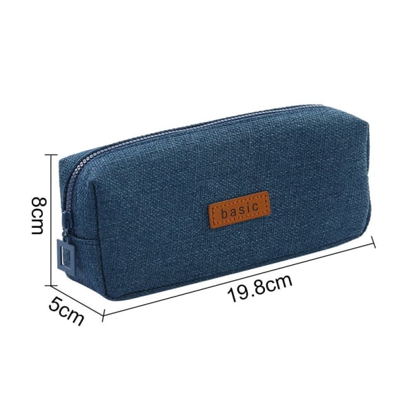 Stationery creative simple square pencil case denim blue