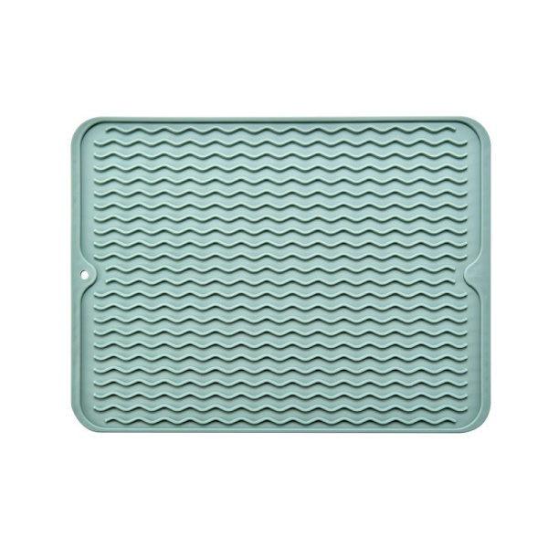 40,5*31cm, (grønn stor oppvaskmatte - tykk vaskematte for rask tørking, tørkematte med svampbørste, BPA-fri, sammenleggbar oppvaskstativ - sklisikker