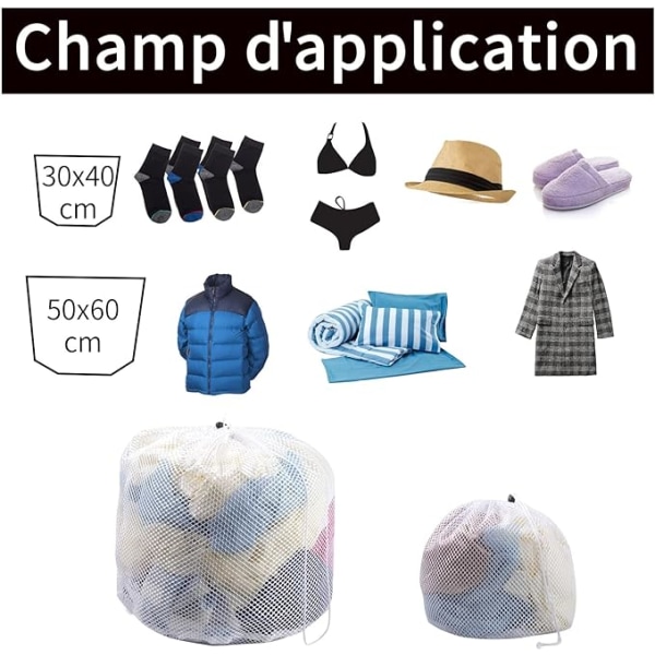 2 stk mesh vaskemaskin, mesh stor mesh klesvaskpose med
