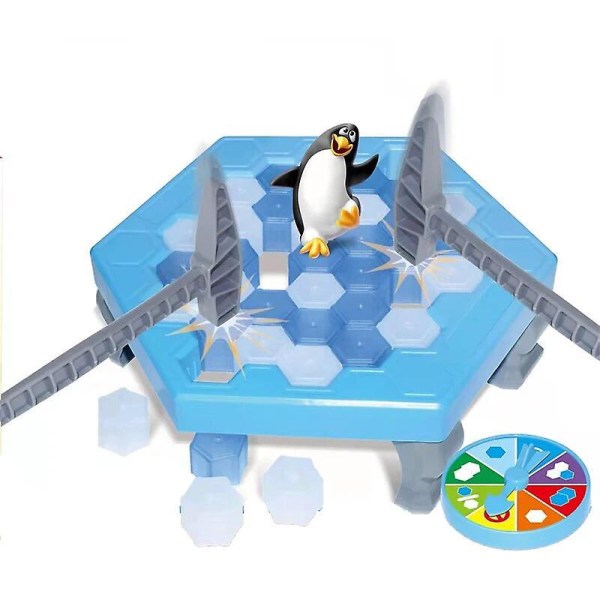 Lapset aktivoivat hauskaa muovista jäätä murtavaa perhepeliä Pelasta pingviini 2+ pelaajalle