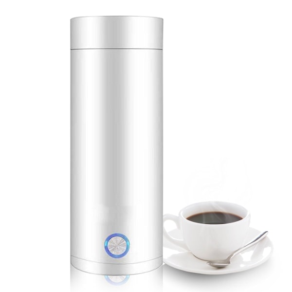 Rejse elektrisk kedel, bærbar kedel 400 ml, 3 i 1 mini elektrisk kedel med varmholdefunktion, hvid