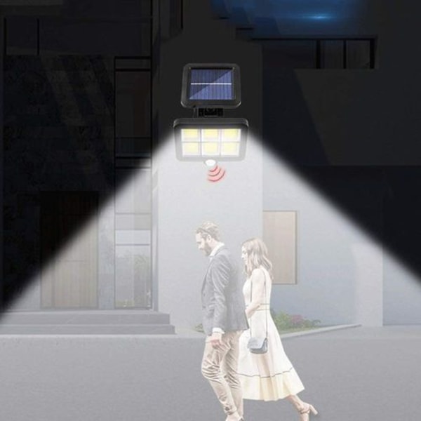 Solcellelamper for utendørs bruk, 120 LED IP65 vanntett med bevegelsessensor spotlight