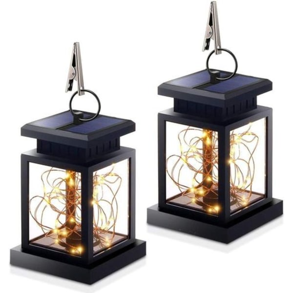 Utendørs solcellelykt, 2-pakning, LED-solcellelykt, lampe