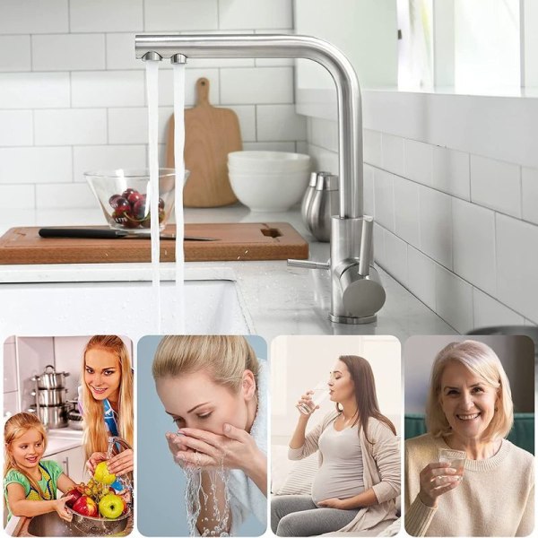 3-vejs køkkenhane - 360 roterbar - 3-i-1 vandfilter mixer tap - drikkevand H